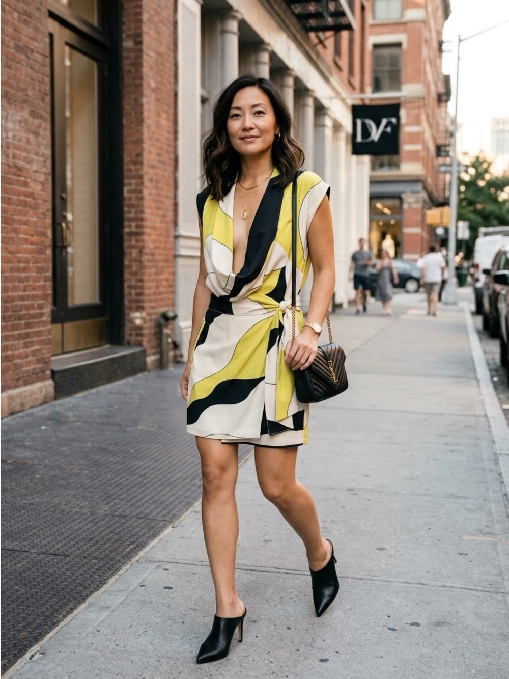 Diane Von Furstenberg “Deblina” Geometric Print Silk Dress